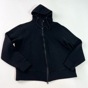 Good Man Brand Ottoman Rib Hoodie Men's Large Full Two Zip Quilted Long Sleeve